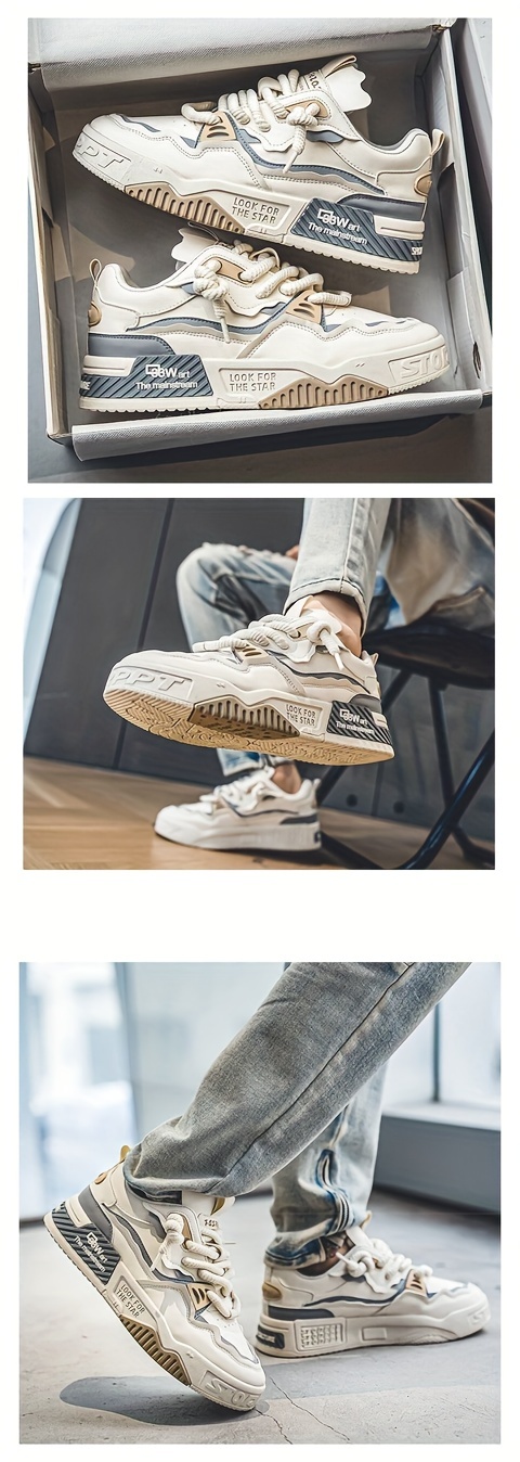 street style skate shoes men s trendy comfy non slip lace details 4