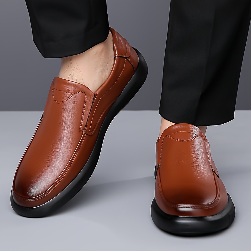 slip loafer shoes men s solid colour comfy non slip rubber details 6