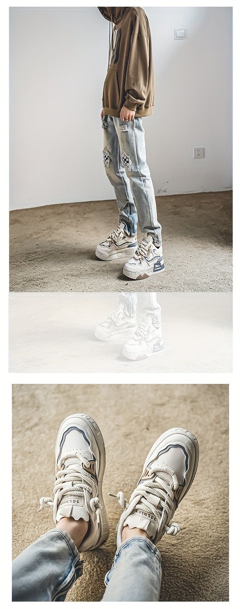 street style skate shoes men s trendy comfy non slip lace details 3