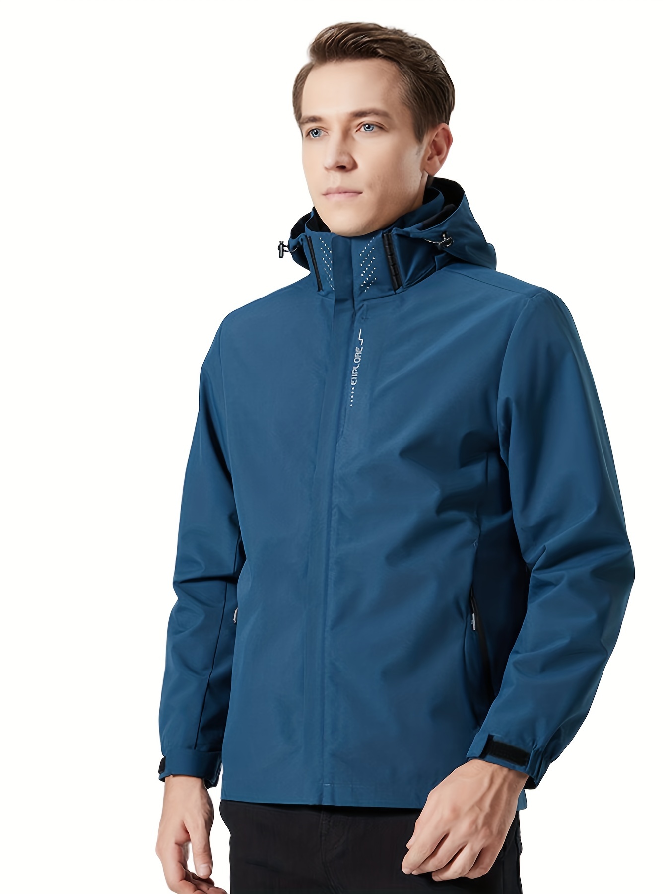 mens lightweight waterproof rain jacket hooded shell outdoor raincoat hiking windbreaker jacket coat details 47