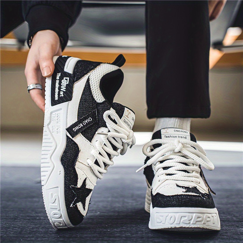 leather skate shoes men s lace solid pu comfy non slip details 5