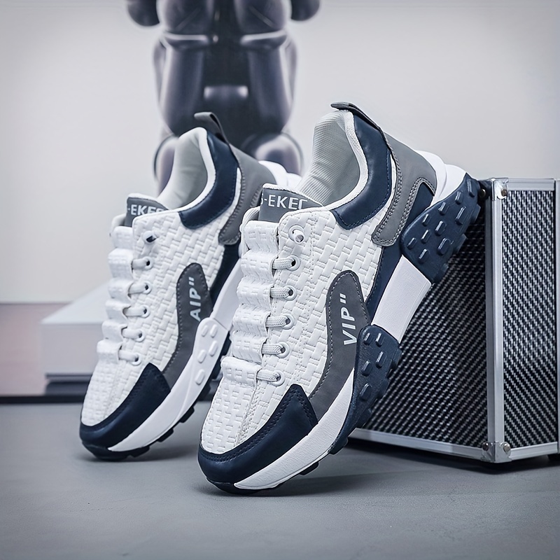 durable sneakers men s trendy colour block comfy non slip details 4