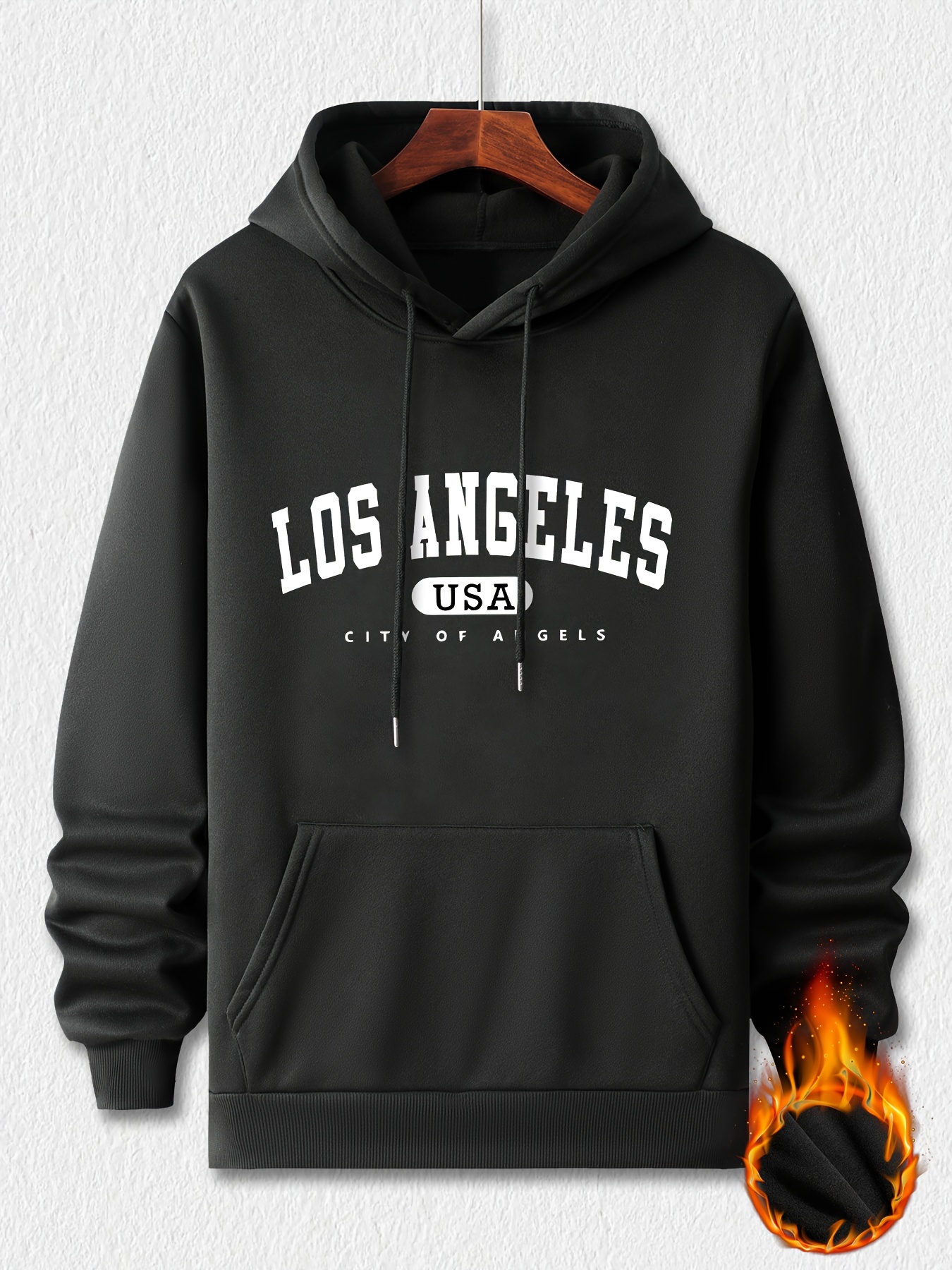 los angeles print hoodie cool hoodies for men mens casual graphic design pullover hooded sweatshirt with kangaroo pocket streetwear for winter fall as gifts details 15