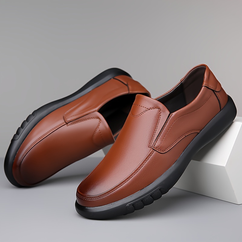 slip loafer shoes men s solid colour comfy non slip rubber details 4