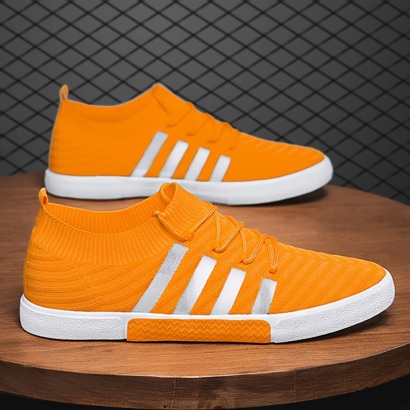 striped skateboard shoes men s trendy woven knit breathable details 9