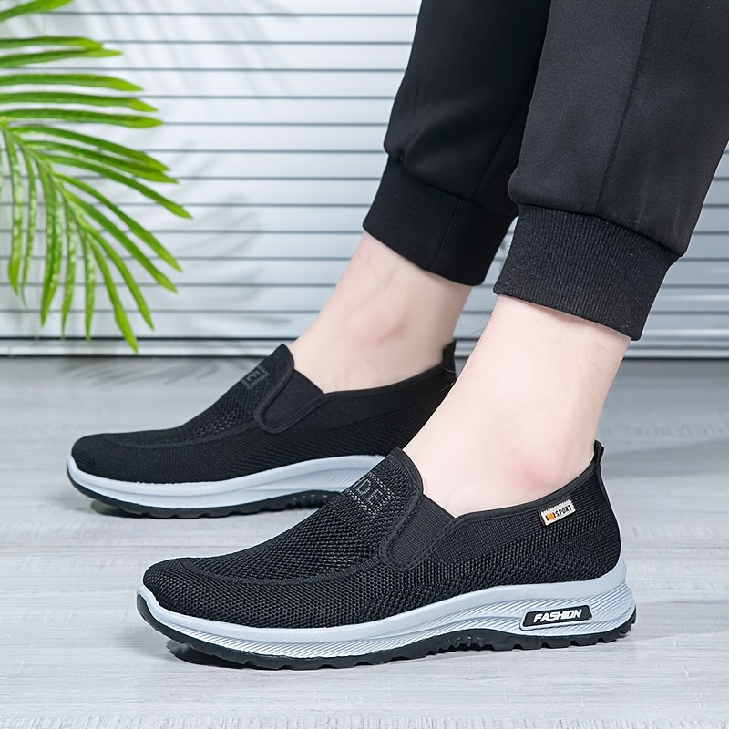 knit shoes men s solid casual breathable lightweight anti details 1