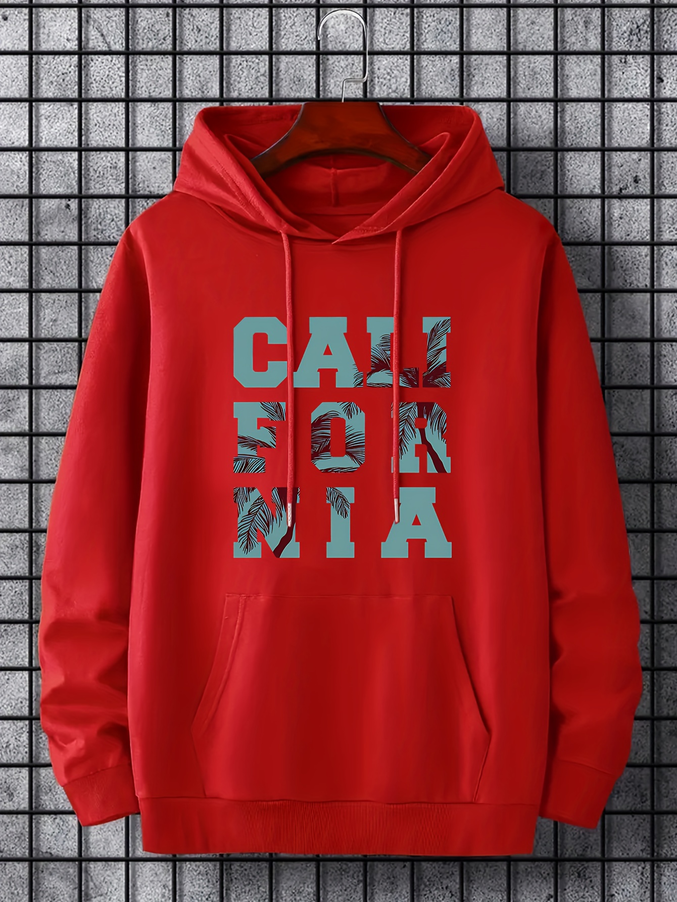 california print hoodies for men graphic sweatshirt with kangaroo pocket comfy trendy hooded pullover mens clothing for fall winter details 10