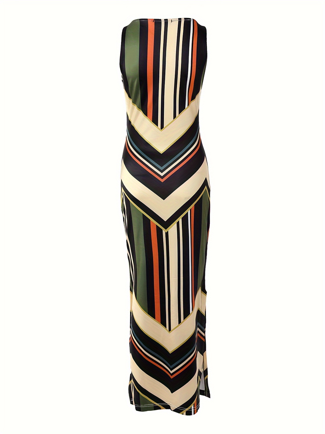 sleeveless maxi dress side slit casual dress for summer spring womens clothing details 1