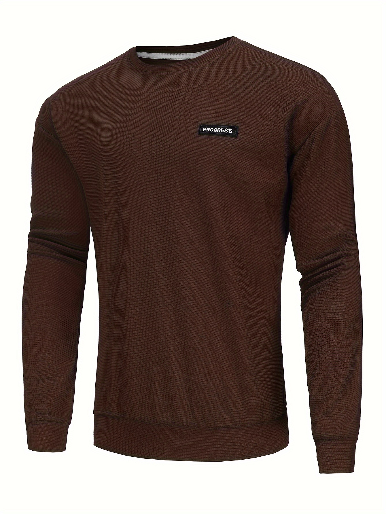 mens stylish loose solid sweatshirt casual slightly stretch breathable crew neck long sleeve top for spring fall outdoor details 38