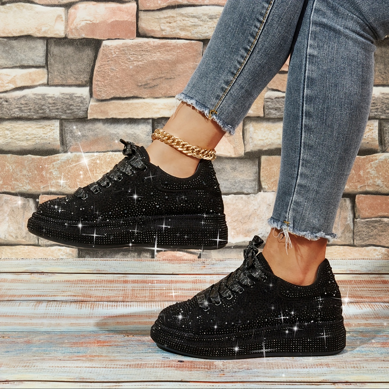 prom sneakers women rhinestone sparkly blingbling party details 7