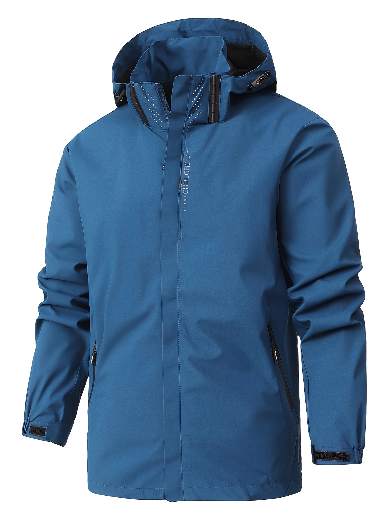 Men's Lightweight Waterproof Hooded Rain Jacket - Outdoor Hiking Windbreaker Coat