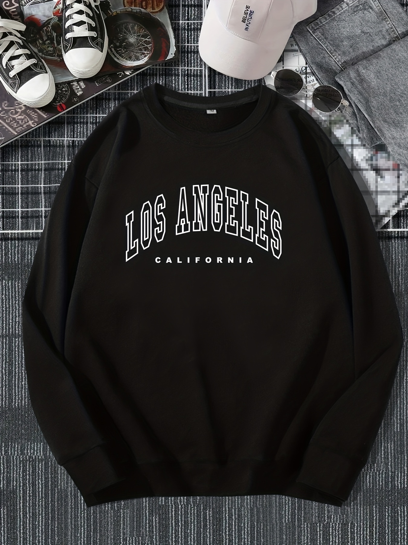 hoodies for men los angeles letter print hoodie men s casual pullover hooded sweatshirt with kangaroo pocket for spring fall as gifts details 10