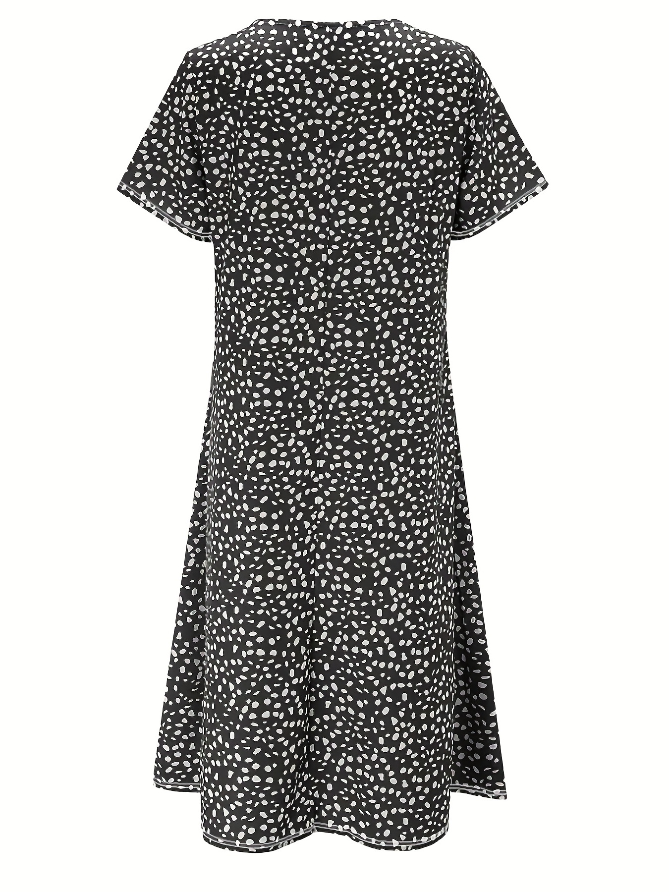 boho floral print dual pockets dress casual crew neck short sleeve dress womens clothing details 7