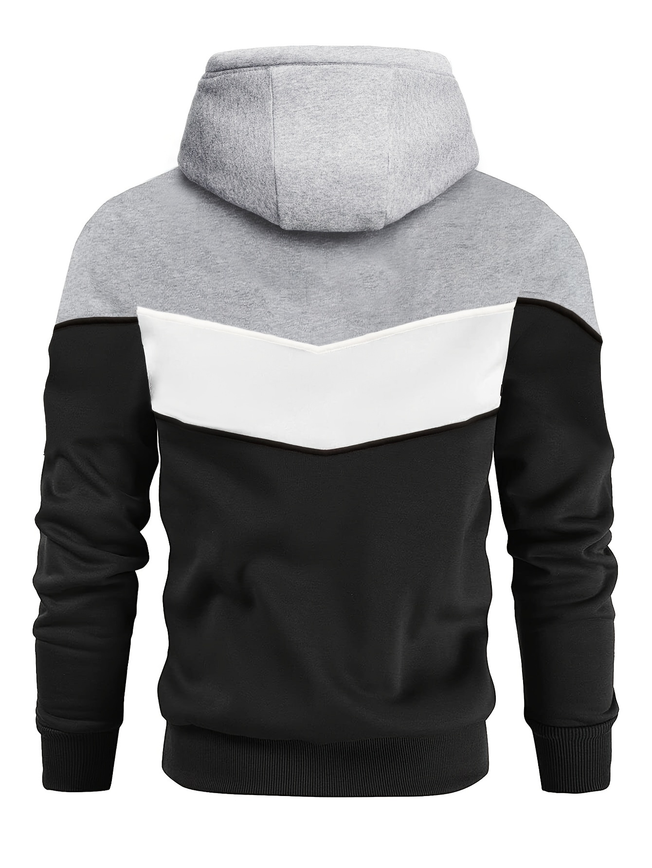 color block hoodie cool hoodies for men mens casual classic design pullover hooded sweatshirt with kangaroo pocket streetwear for winter fall as gift details 1