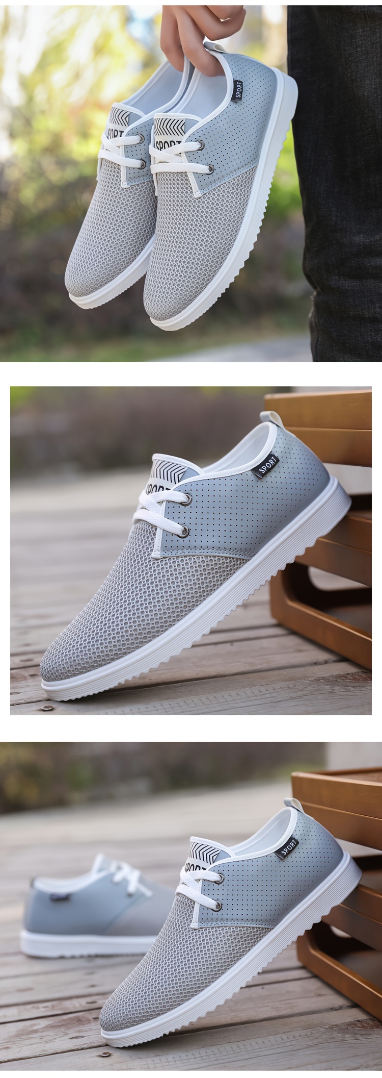 mesh skate shoes men s casual breathable lightweight lace details 3