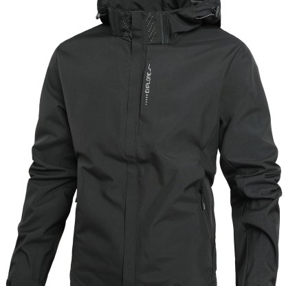 Men's Lightweight Waterproof Hooded Rain Jacket - Outdoor Hiking Windbreaker Coat
