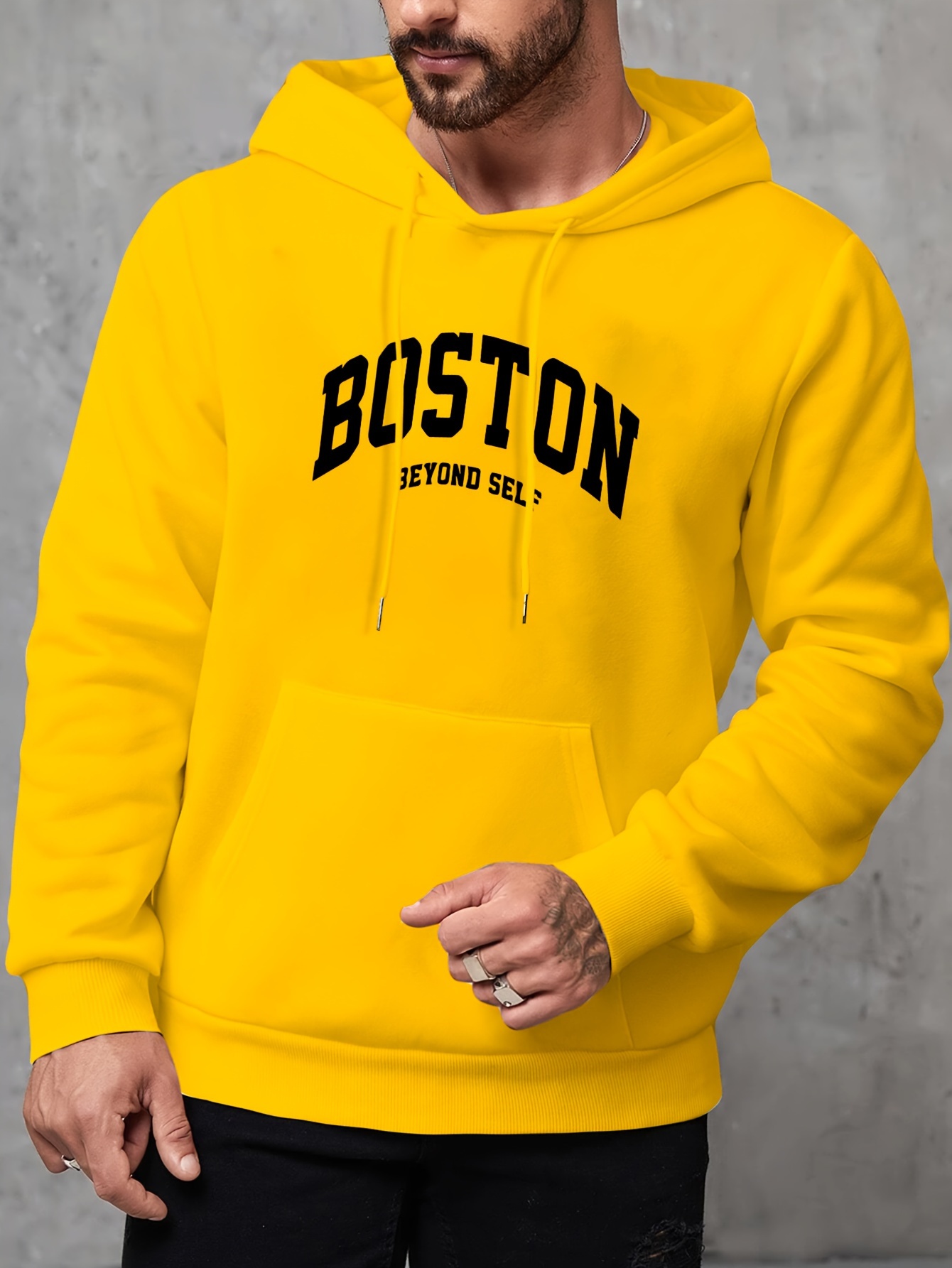 boston print mens pullover round neck hoodies with kangaroo pocket long sleeve hooded sweatshirt loose casual top for autumn winter mens clothing as gifts details 20