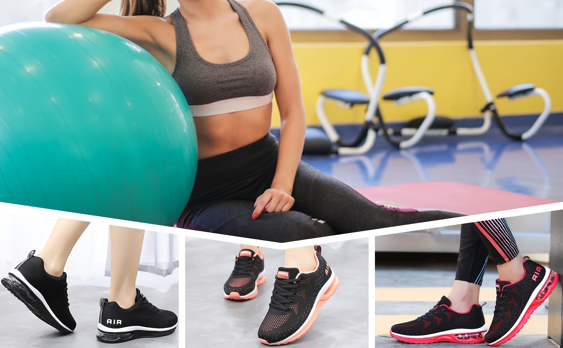 Women s Lightweight Walking Sneakers, Air-Cushioned Breathable Mesh Tennis Running Shoes, Comfy Low Top Athletic Shoes details 0