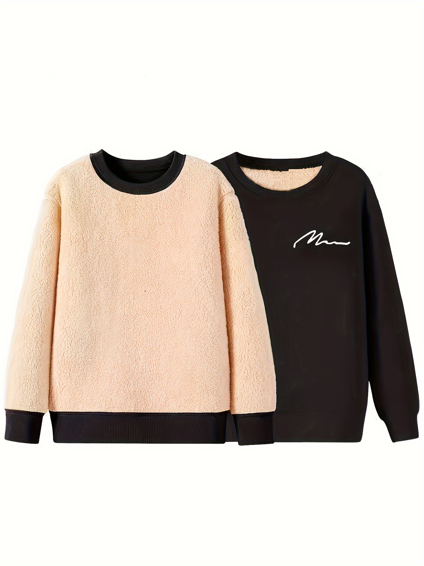 thermal trendy fleece sweatshirt mens casual classic design crew neck sweatshirt for men fall winter details 2