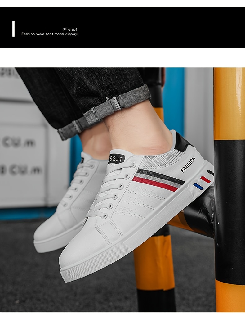 low top skateboard shoes plus size men s trendy striped details 0