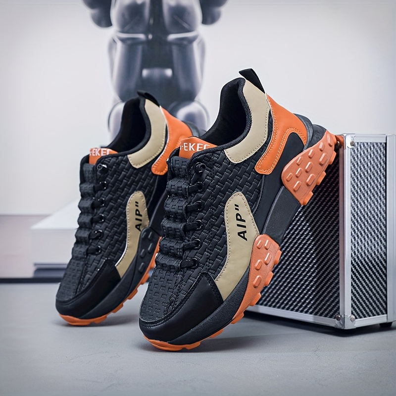 durable sneakers men s trendy colour block comfy non slip details 5