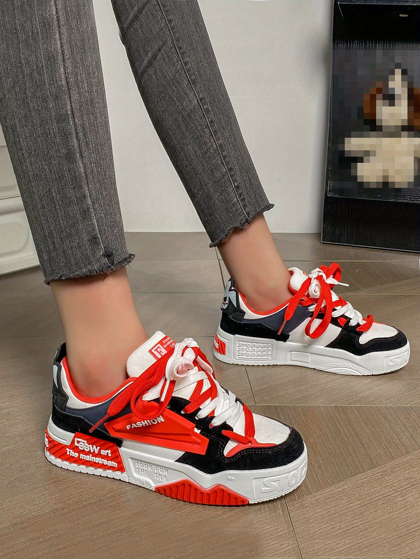 platform skate shoes women s trendy colorblock heightening details 1