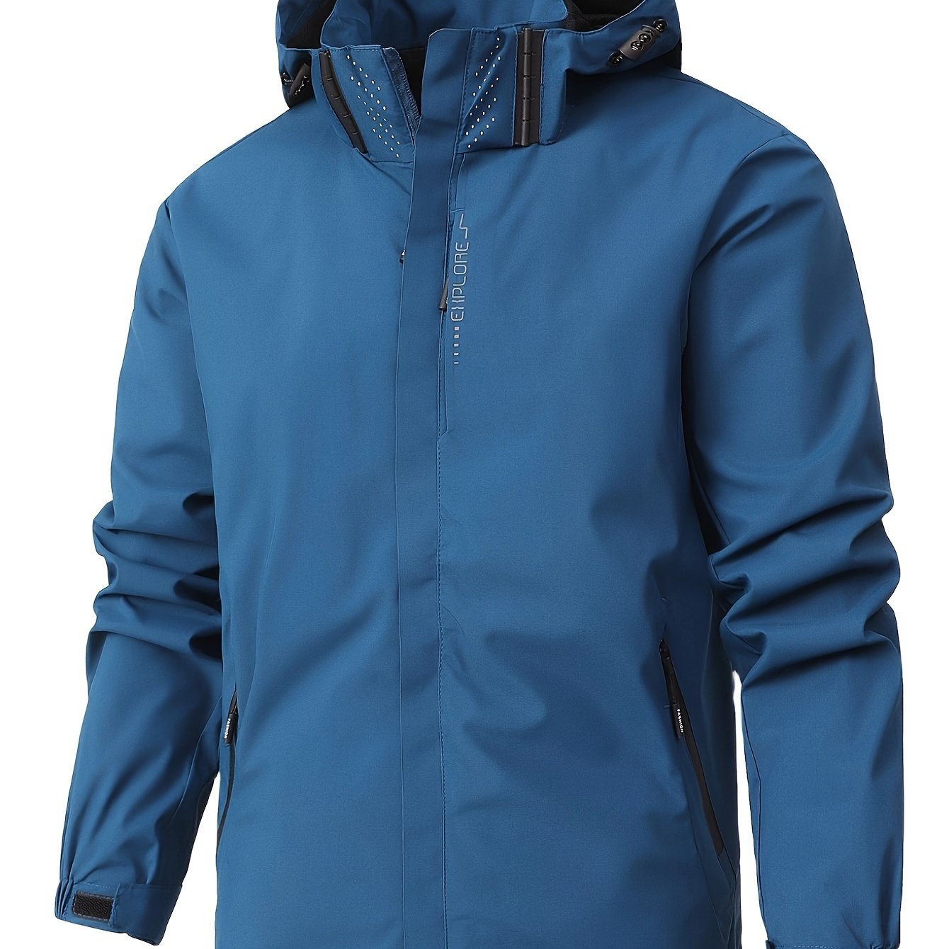 Men's Lightweight Waterproof Hooded Rain Jacket - Outdoor Hiking Windbreaker Coat
