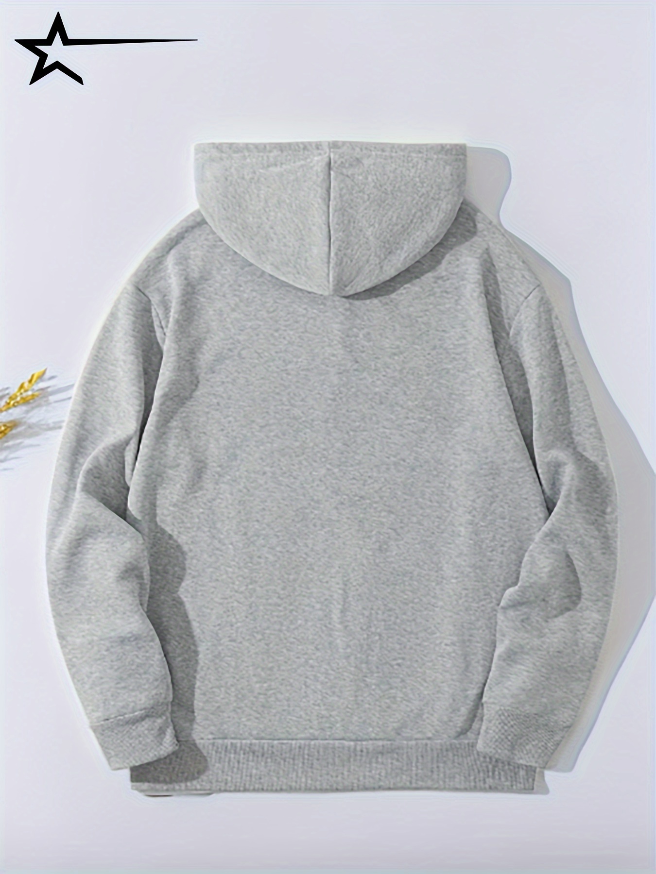 letter print hoodie cool hoodies for men mens casual graphic design pullover hooded sweatshirt with kangaroo pocket streetwear for winter fall as gift details 1