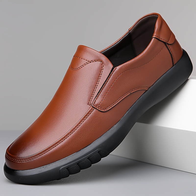 slip loafer shoes men s solid colour comfy non slip rubber details 0