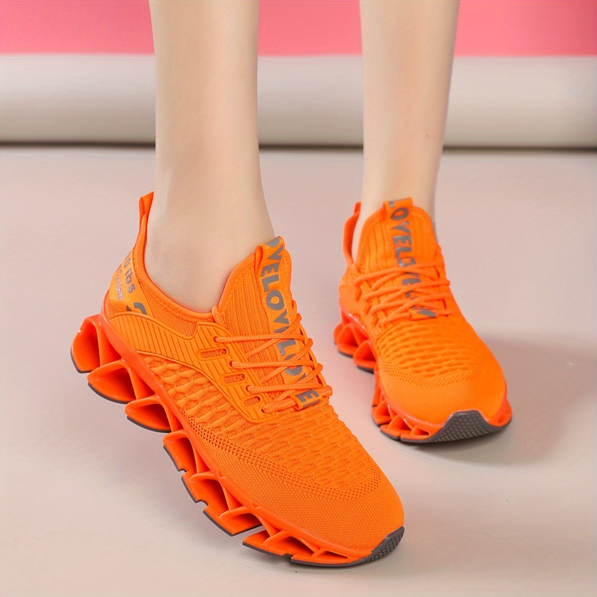 knitted sports shoes women s fashion breathable low top details 6