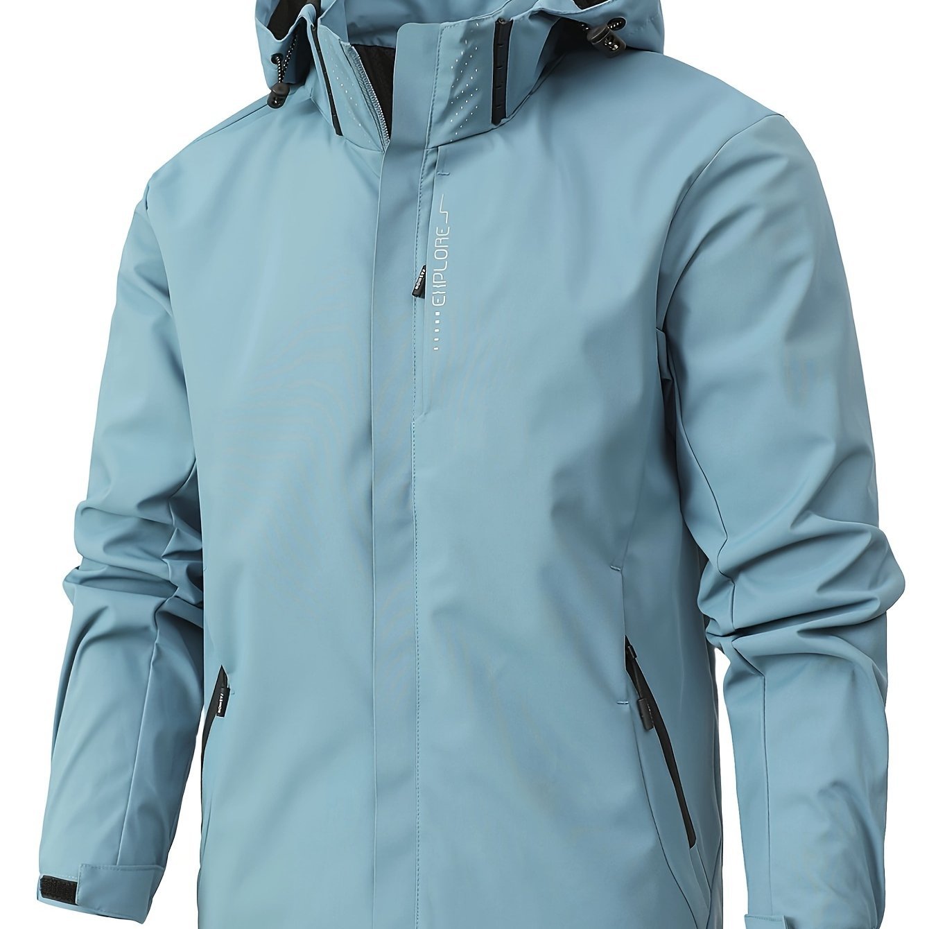 Men's Lightweight Waterproof Hooded Rain Jacket - Outdoor Hiking Windbreaker Coat