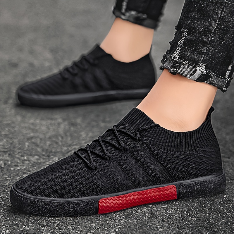 striped skateboard shoes men s trendy woven knit breathable details 6