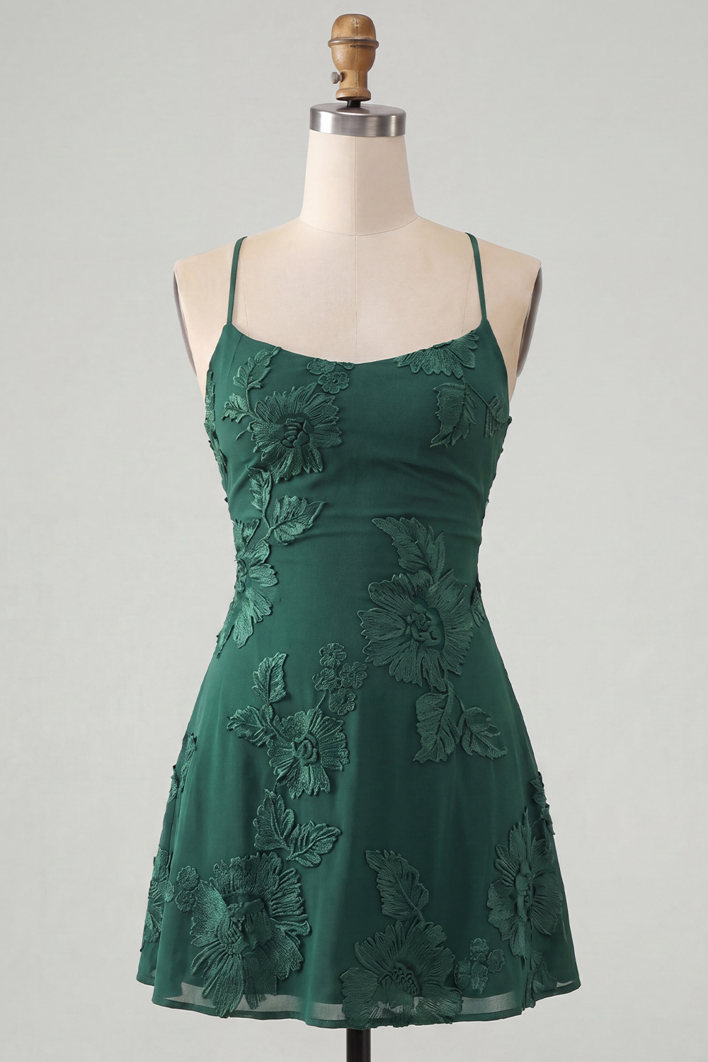 Lilac A-Line Short Cocktail Dress with Flowers