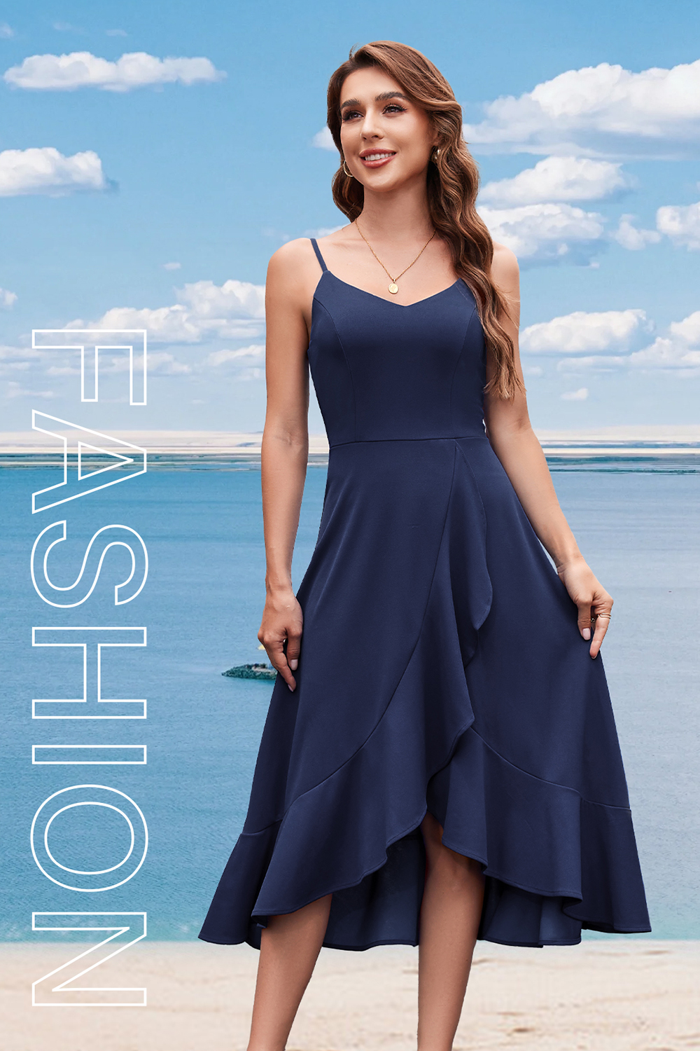 Elegant Adjustable Strap A-Line V-Neck Asymmetric Hem White Cocktail Dresses