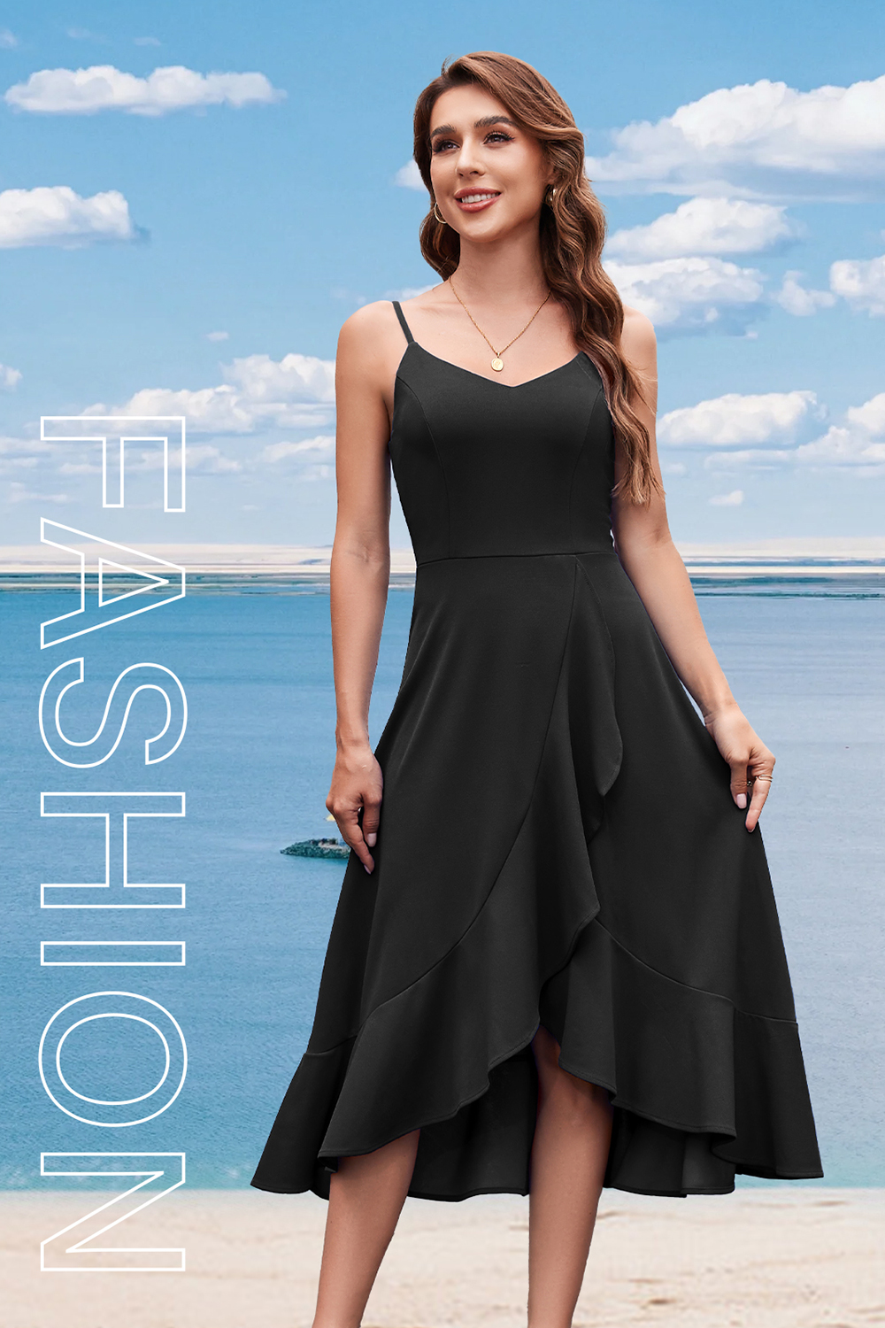 Elegant Adjustable Strap A-Line V-Neck Asymmetric Hem White Cocktail Dresses