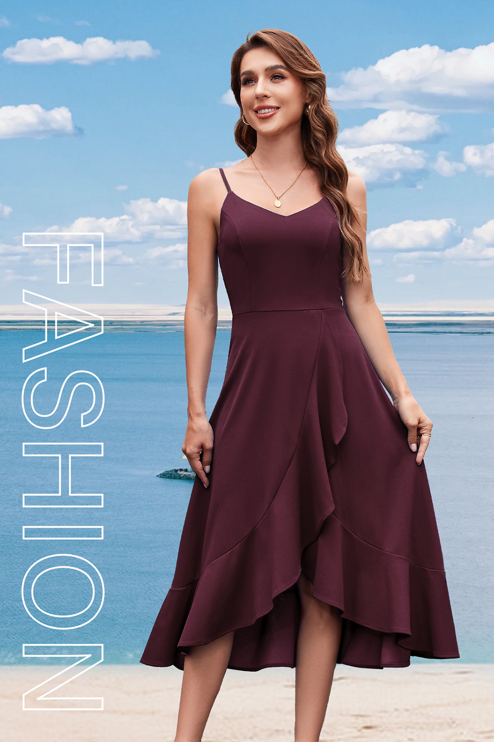 Elegant Adjustable Strap A-Line V-Neck Asymmetric Hem White Cocktail Dresses