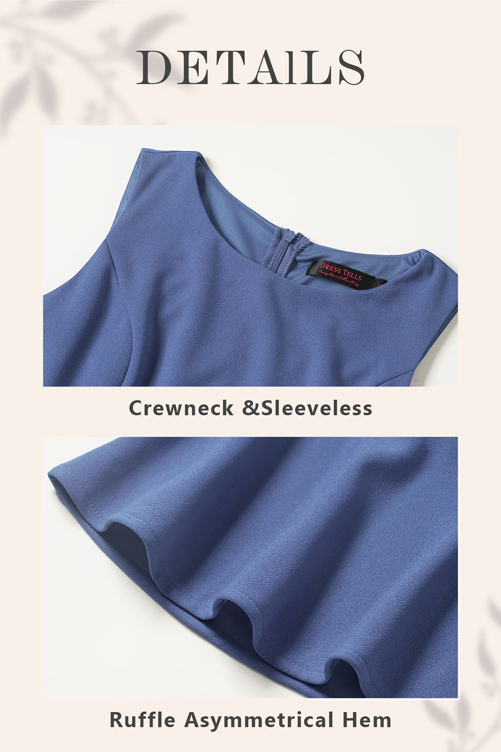 Elegant Grey Blue Asymmetrical Cocktail Party Dress