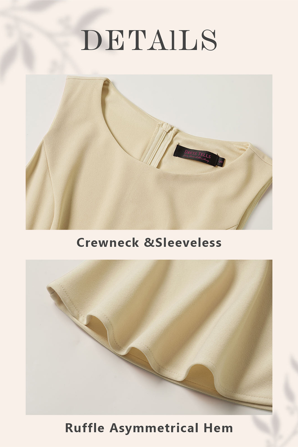 Elegant & Modest Champagne Dresstells Midi Dress - Versatile Style for Church, Cocktails & Formal Events