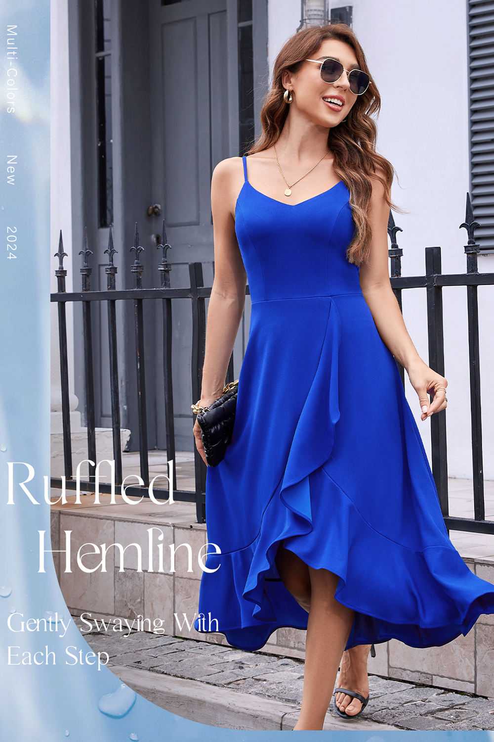 Elegant Adjustable Strap A-Line V-Neck Asymmetric Hem White Cocktail Dresses