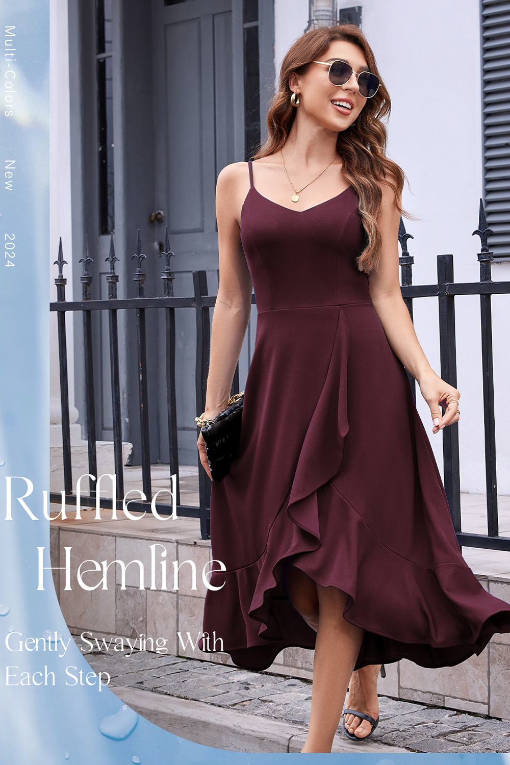 Elegant Adjustable Strap A-Line V-Neck Asymmetric Hem White Cocktail Dresses