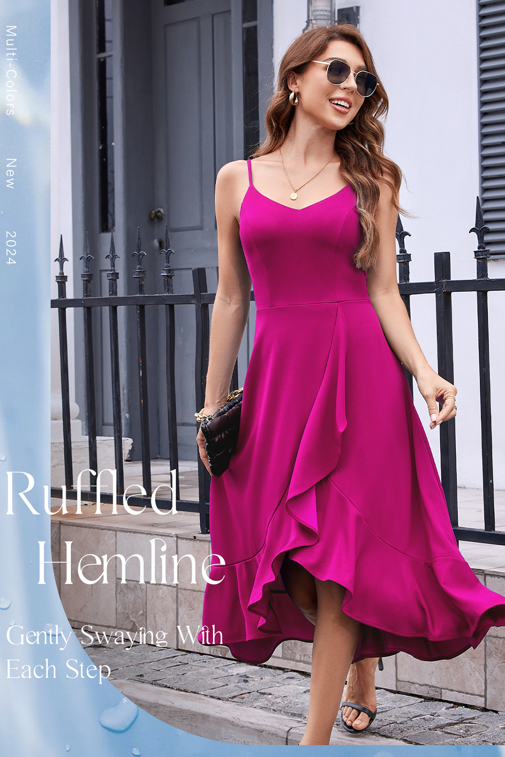 Elegant Adjustable Strap A-Line V-Neck Asymmetric Hem White Cocktail Dresses