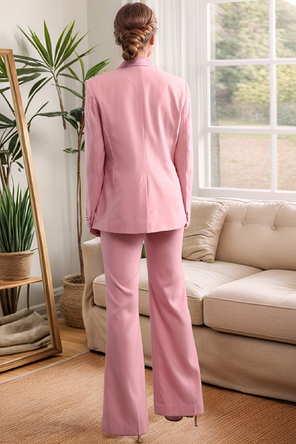 Blush Double Breasted 2 Piece Women's Prom Suit