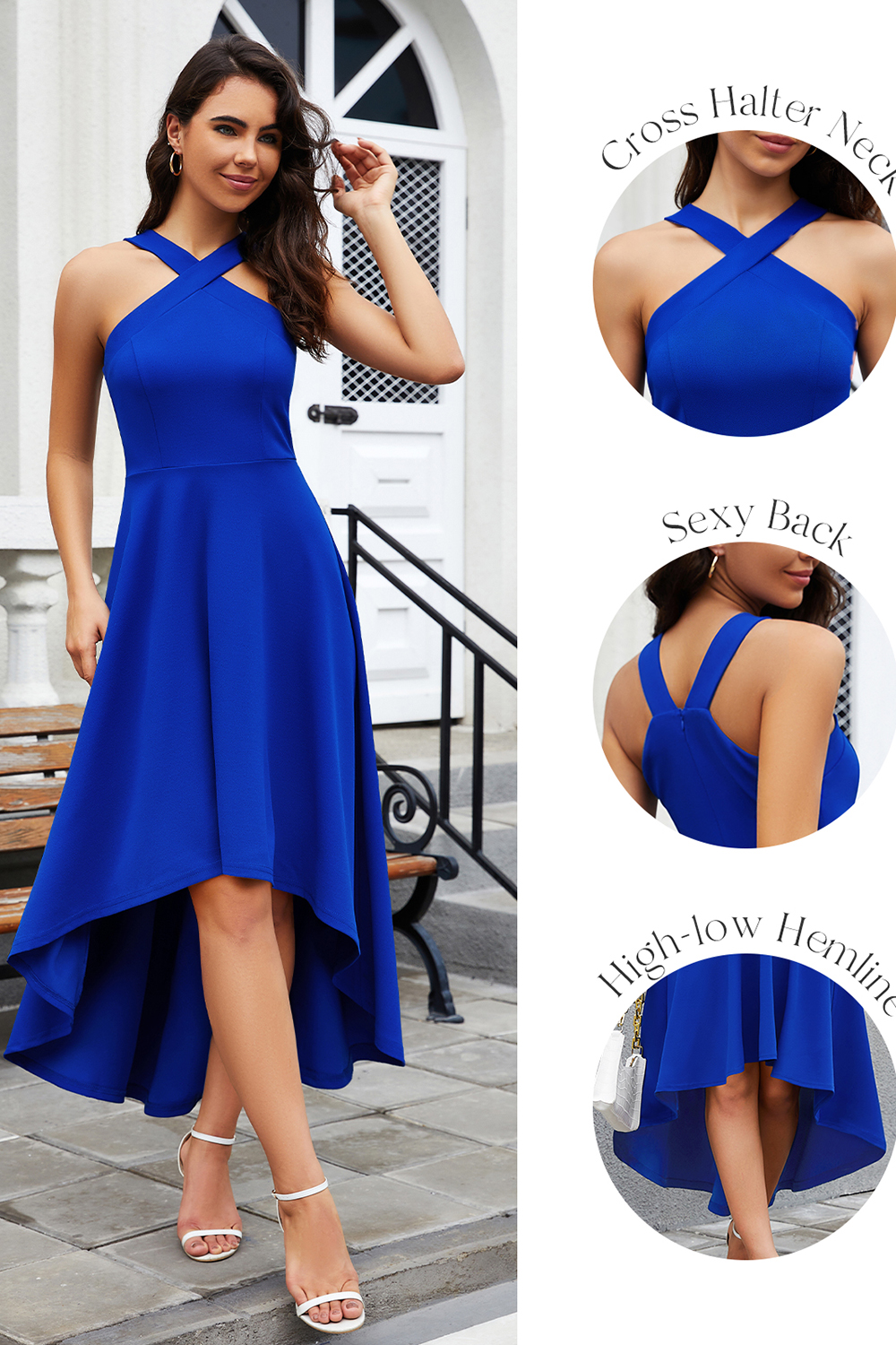 2024 Halter High-low Cocktail & Party Dress