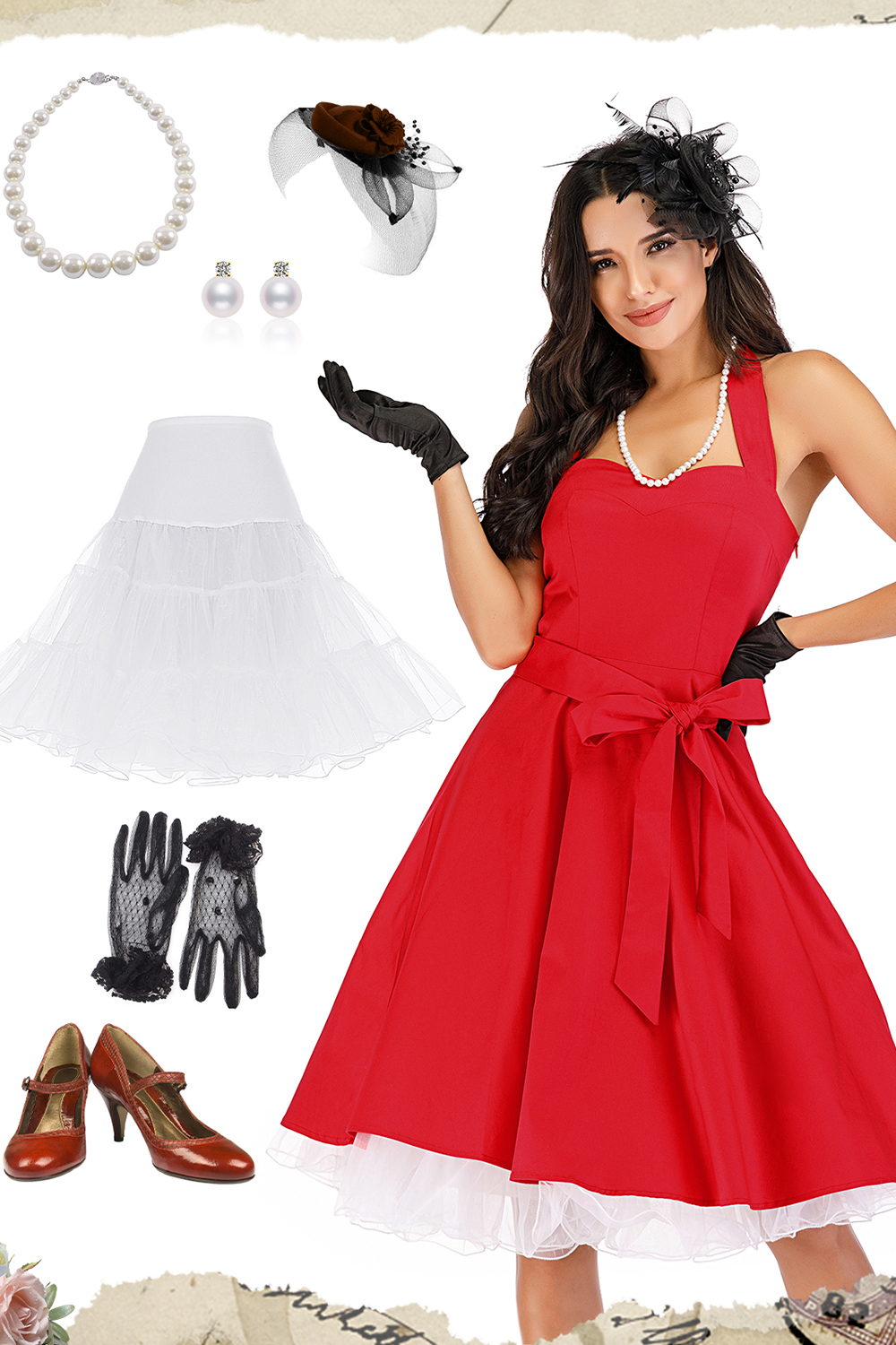 50s Petticoat White Skirts Women Vintage Tutu Underkirt Retro Crinoline