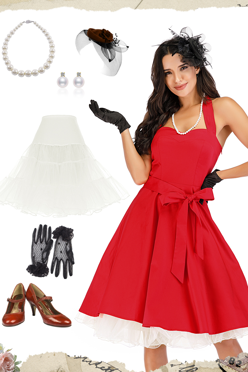 50s Petticoat Ivory Skirts Women Vintage Tutu Underkirt Retro Crinoline