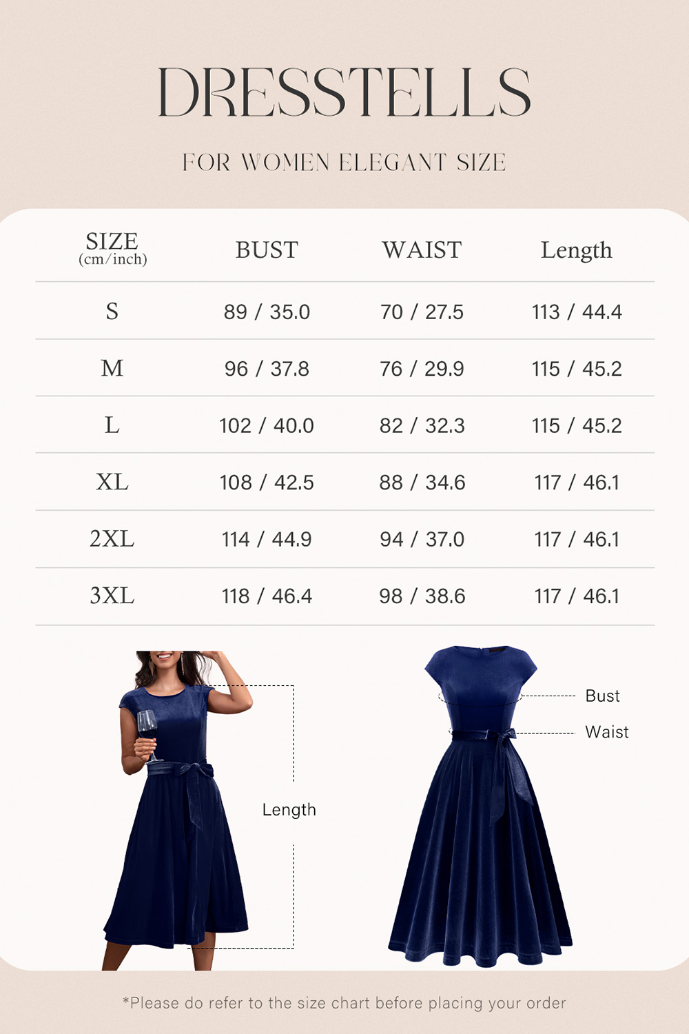 Elegant Round-Neck Short-Sleeve Bow-Tie Ruched Velvet Solid Color A-Line Midi Dress
