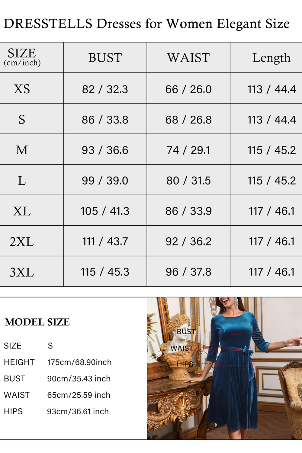 Elegant Round-Neck Velvet Bow-Tie Ruched 3/4 Sleeve Midi Dress