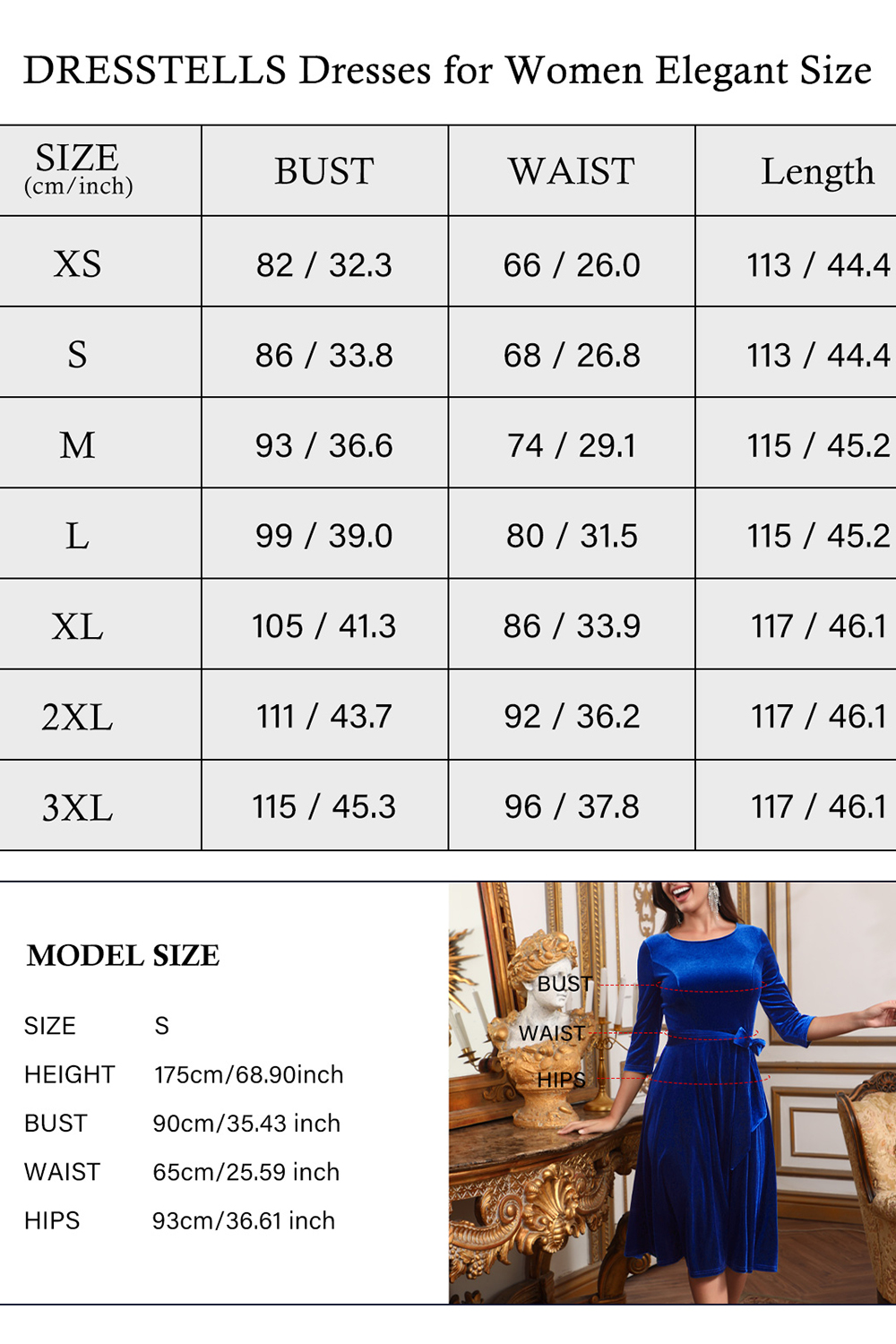 Elegant Round-Neck Velvet Bow-Tie Ruched 3/4 Sleeve Midi Dress