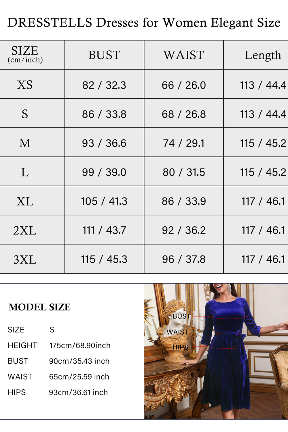 Elegant Round-Neck Velvet Bow-Tie Ruched 3/4 Sleeve Midi Dress