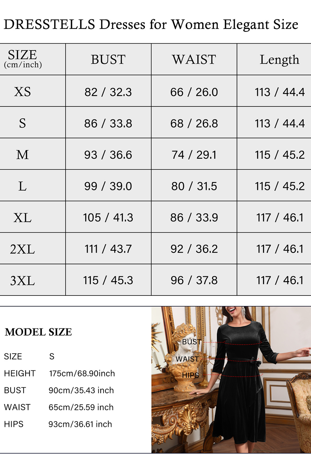 Elegant Round-Neck Velvet Bow-Tie Ruched 3/4 Sleeve Midi Dress